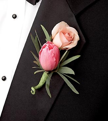 Pink Cascade Boutonniere